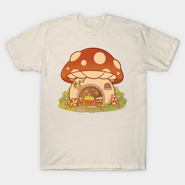 Mushroom potion shop T-Shirt by Rihnlin